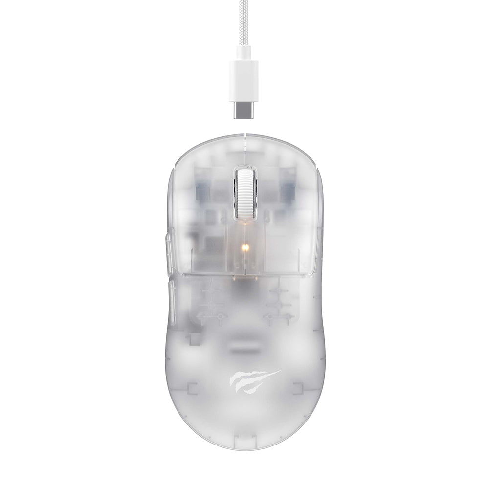 Trådlös Gamingmus HAVIT MS970WB Pro, 800DPI - 12000mAh, Transparent Vit