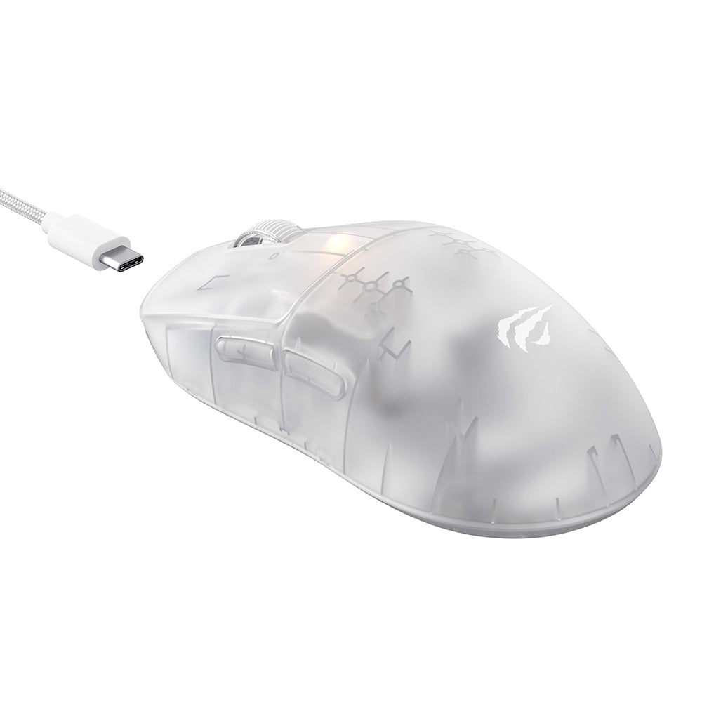 Trådlös Gamingmus HAVIT MS970WB Pro, 800DPI - 12000mAh, Transparent Vit