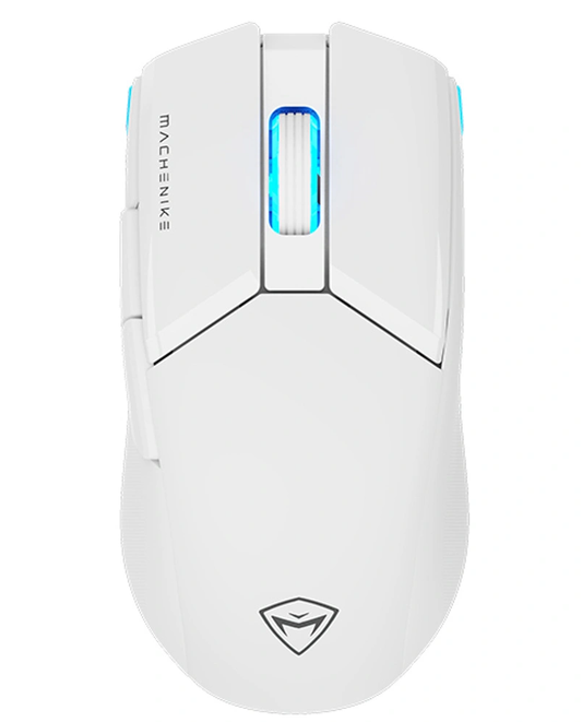 Trådlös gamingmus Machenike M7 Pro, RGB, 1000 DPI–26000 DPI, vit