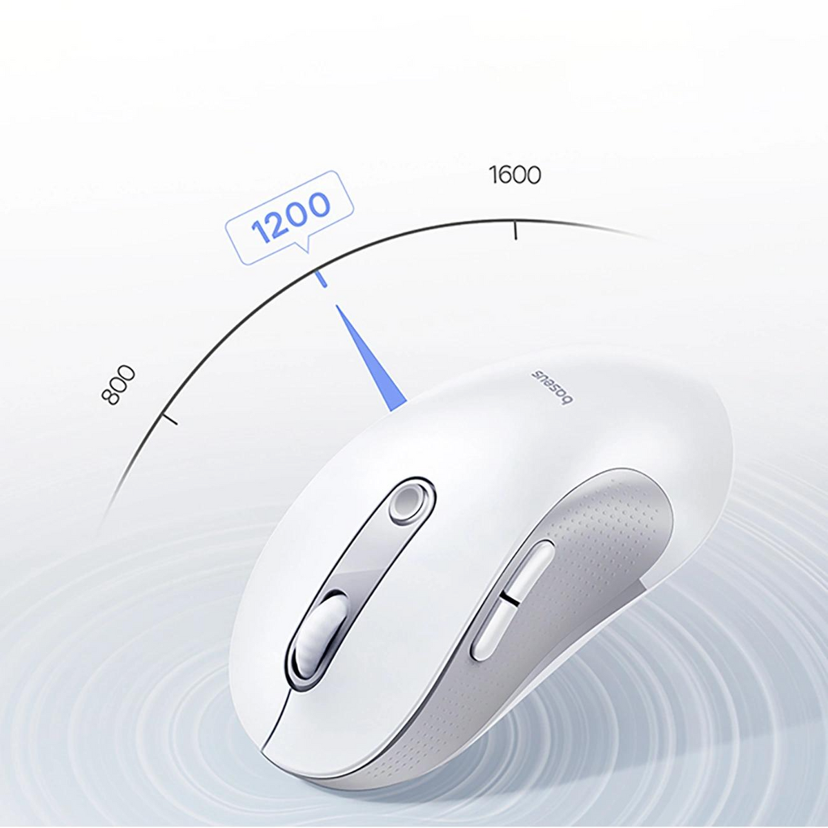 Trådlös mus Baseus F02, 4000DPI, BT / Wi-Fi, Vit B0203202