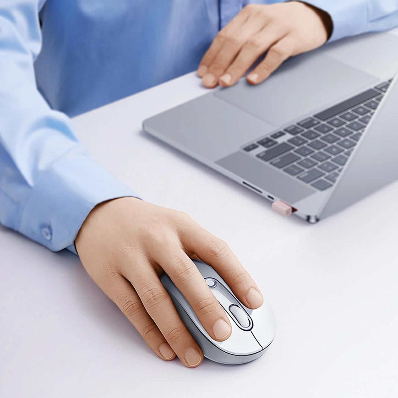 Trådlös mus Baseus F02, 1600DPI, Wi-Fi, Vit B0203302
