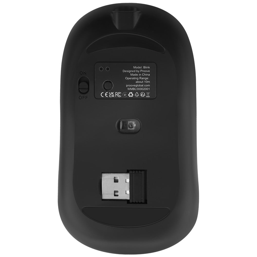 Trådlös mus Proove Blink, RGB, 800DPI - 1600DPI, BT / Wi-Fi, Svart WMBL00002001