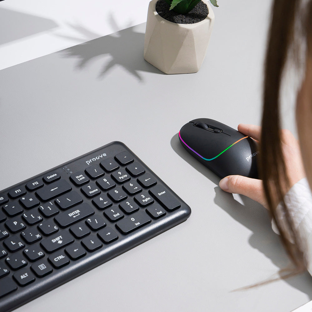 Trådlös mus Proove Blink, RGB, 800DPI - 1600DPI, BT / Wi-Fi, Svart WMBL00002001