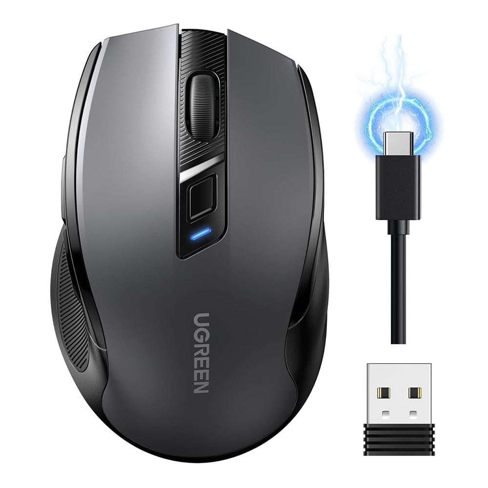 Trådlös mus UGREEN MU006S (85082), 4000DPI, BT / Wi-Fi, Grå
