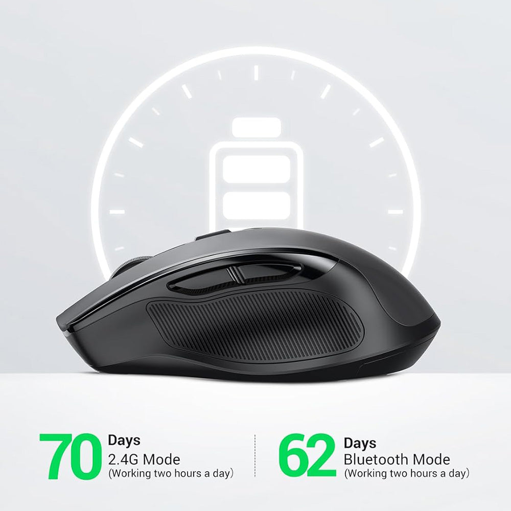 Trådlös mus UGREEN MU006S (85082), 4000DPI, BT / Wi-Fi, Grå
