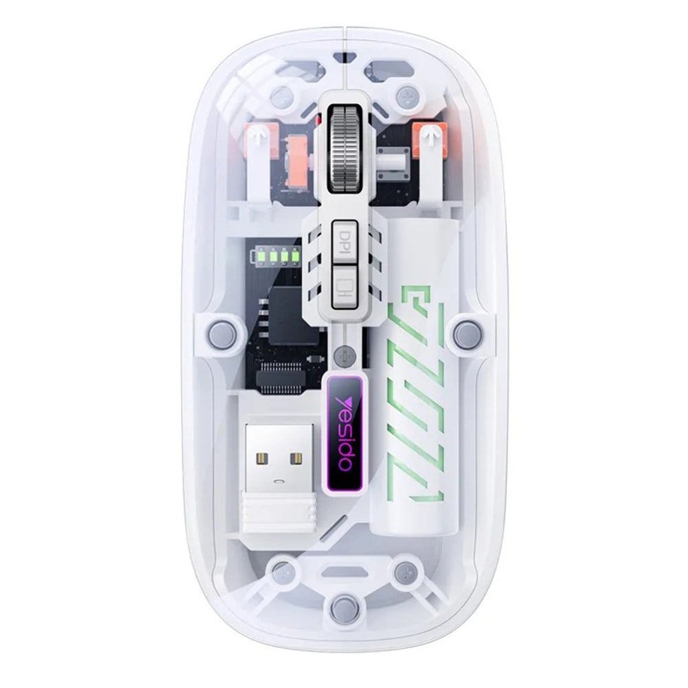 Trådlös mus Yesido KB29, 800DPI - 1600DPI, BT / Wi-Fi, Vit