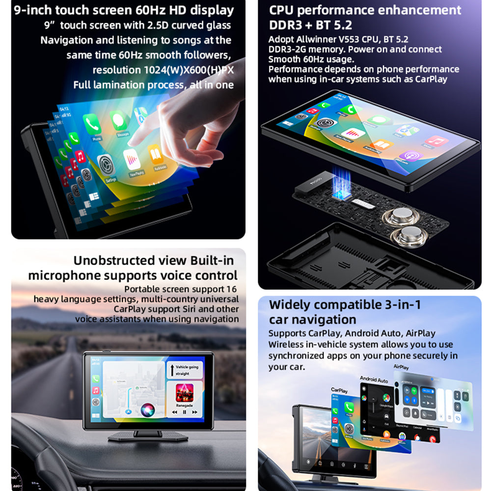 Bilnavigator Yesido KM18, Wi-Fi, 9 tum