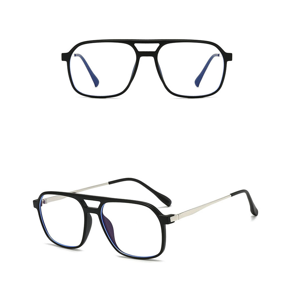 Unisex datorglasögon Techsuit 83092, blåljusfilter, svarta och silverfärgade