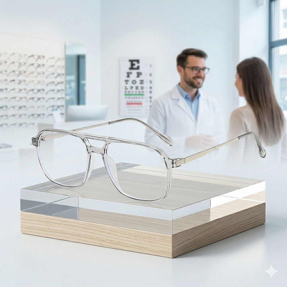 Unisex datorglasögon Techsuit 83092, blåljusfilter, svarta och silverfärgade
