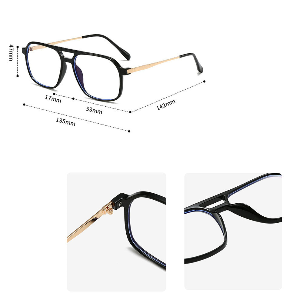 Unisex datorglasögon Techsuit 83092, blåljusfilter, svarta och silverfärgade
