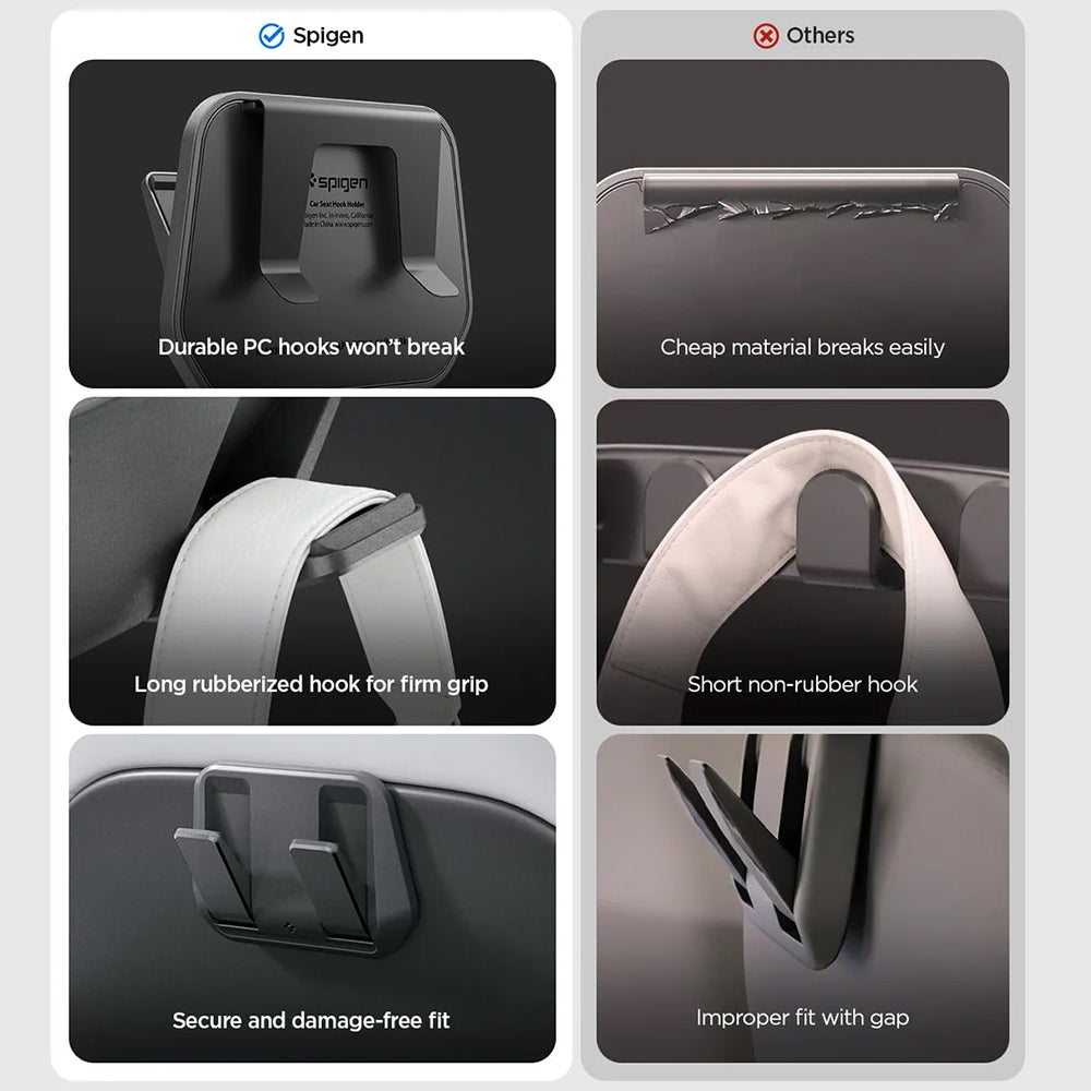 Spigen bilorganisatör med montering på baksidan av sätet för Tesla Y / 3, Set om 2 stycken ACP11563