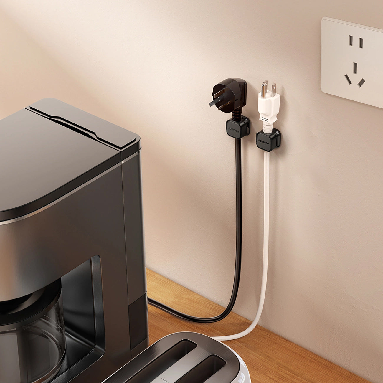 Kabelorganisatör Joyroom JR-ZS368, Set med 6 Stycken, Svart