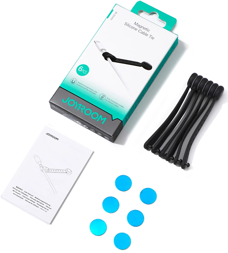 Kabelorganisatör Joyroom JR-ZS422, Magnetisk, Set om 6 Stycken, Svart