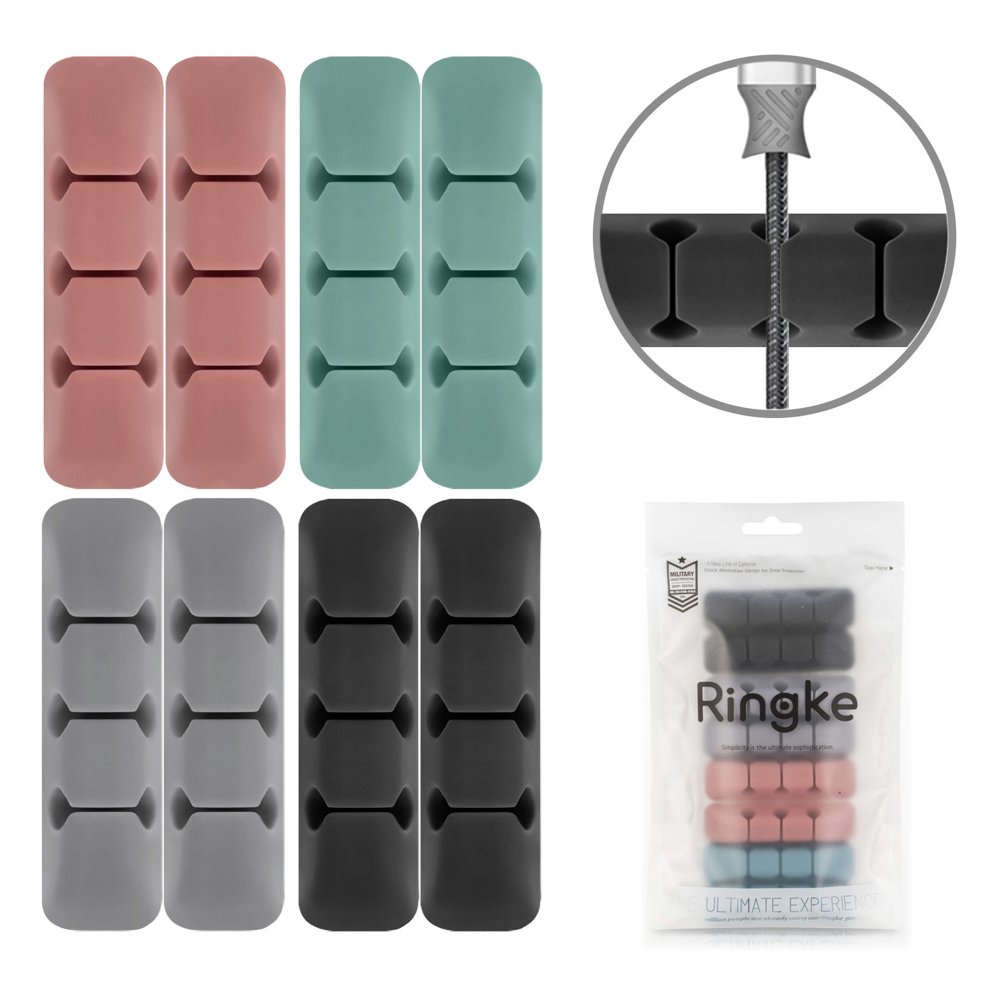Ringke Kabelorganisatör, Set med 8 stycken, Olika Färger