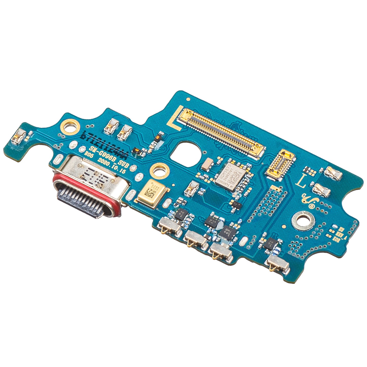 Kretskort med laddningskontakt - Mikrofon - SIM-kortläsarmodul Samsung Galaxy S21+ 5G G996, Service Pack GH96-13993A