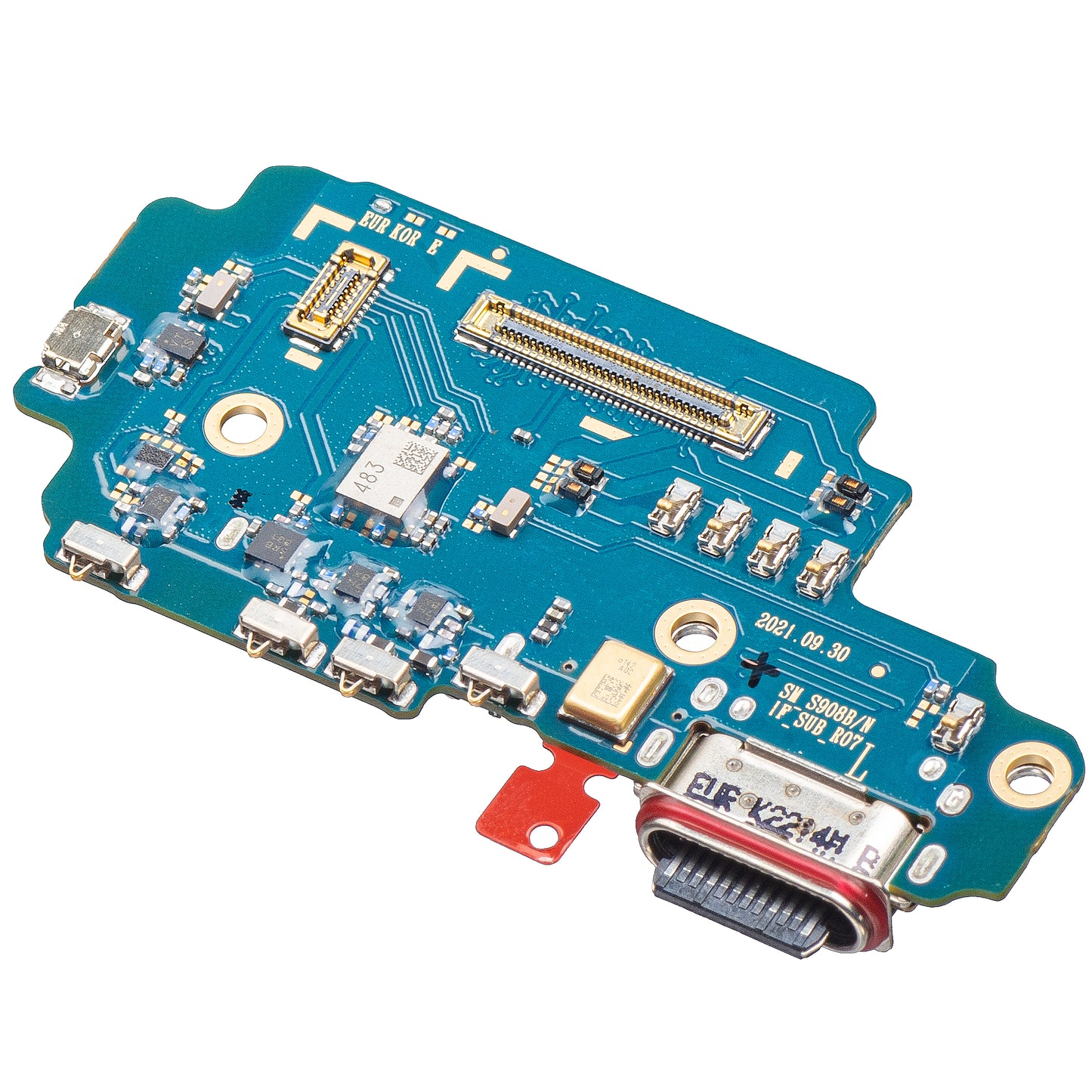 Kort med laddningsanslutning - Mikrofon - SIM-läsarmodul Samsung Galaxy S22 Ultra 5G S908, Service Pack GH96-14802A