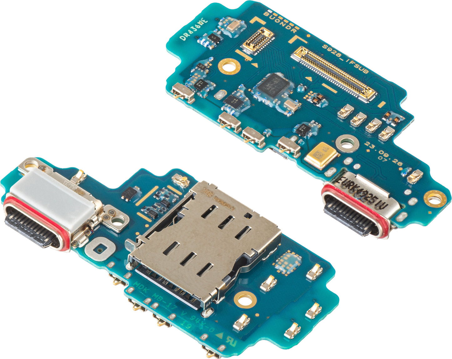 Laddningskontakt Kort - Mikrofon - SIM-kortläsarmodul Samsung Galaxy S24 Ultra S928, Service Pack GH96-16497A