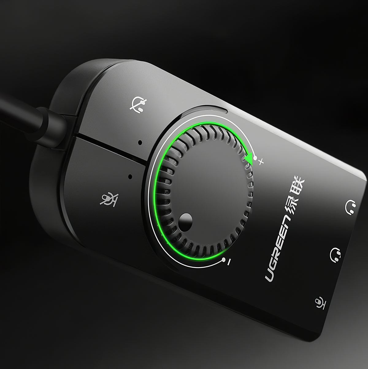 UGREEN CM129 USB-ljudkort, 3 x 3,5mm Jack, Svart