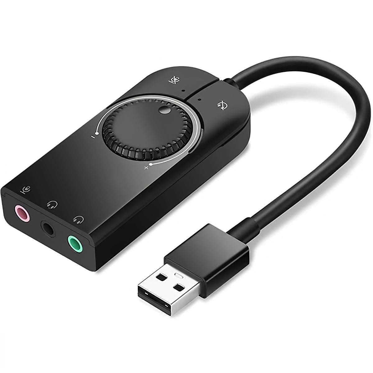 UGREEN CM129 USB-ljudkort, 3 x 3,5mm Jack, Svart