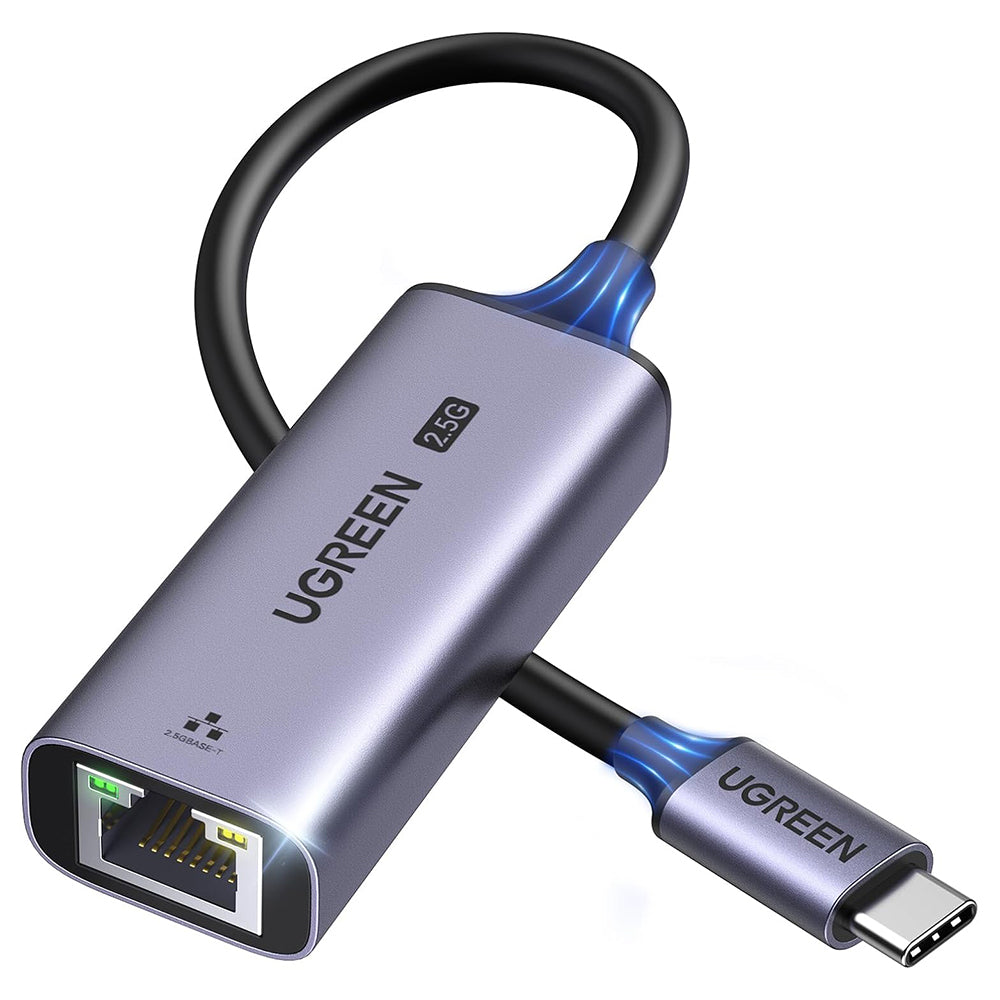 UGREEN CM648 (25052) nätverkskort, RJ45, USB-C, Grå