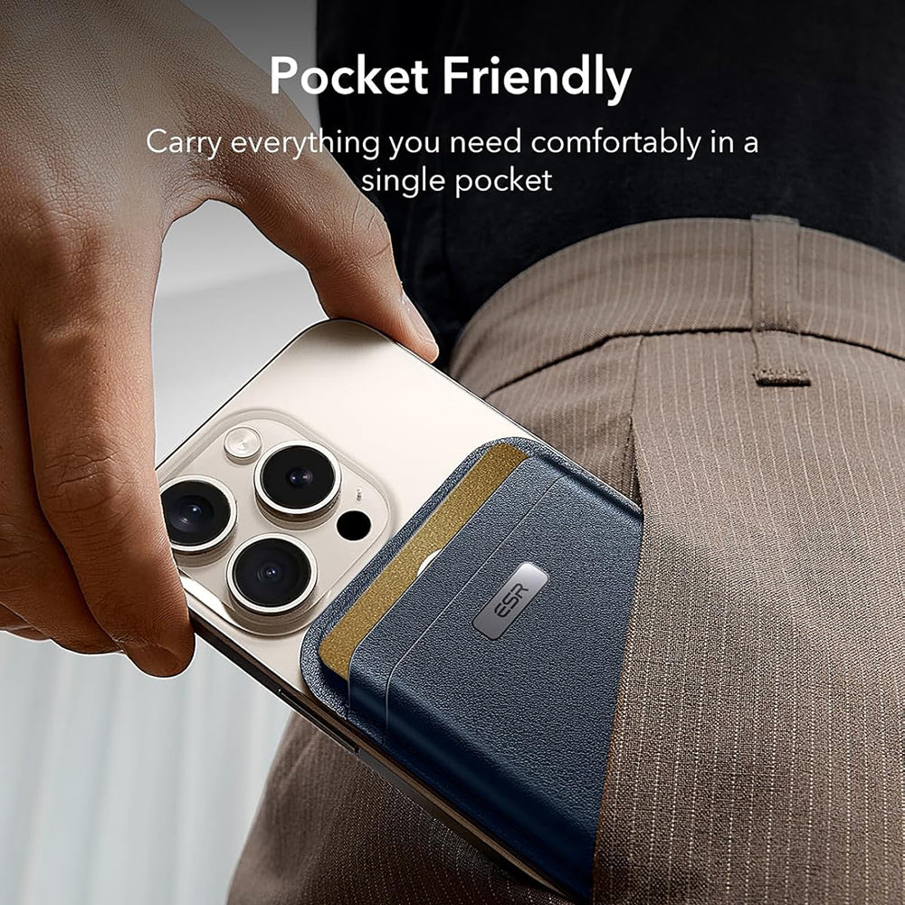 Magsafe plånbok, ESR, Classic Geo, Marinblå