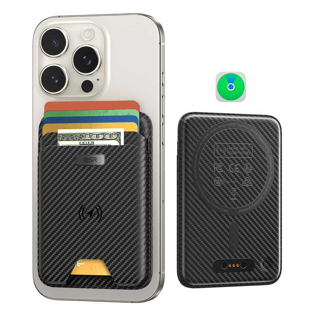 Magsafe-plånbok, ESR, Classic Geo Carbon, Svart