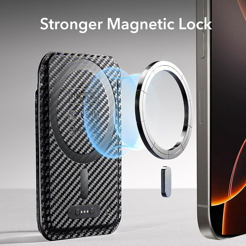 Magsafe-plånbok, ESR, Classic Geo Carbon, Svart