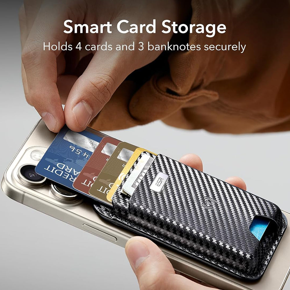 Magsafe-plånbok, ESR, Classic Geo Carbon, Svart