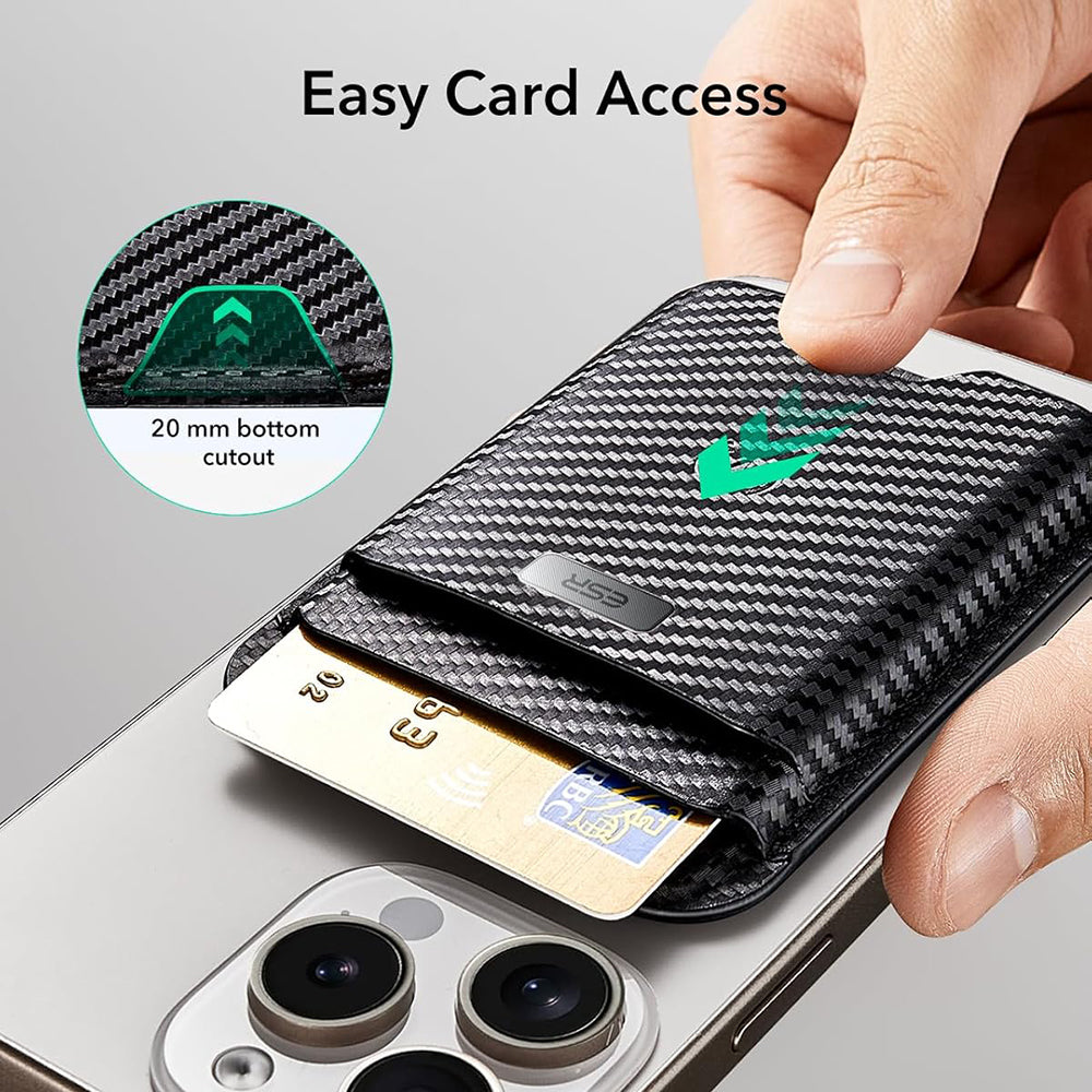 Magsafe-plånbok, ESR, Classic Geo Carbon, Svart