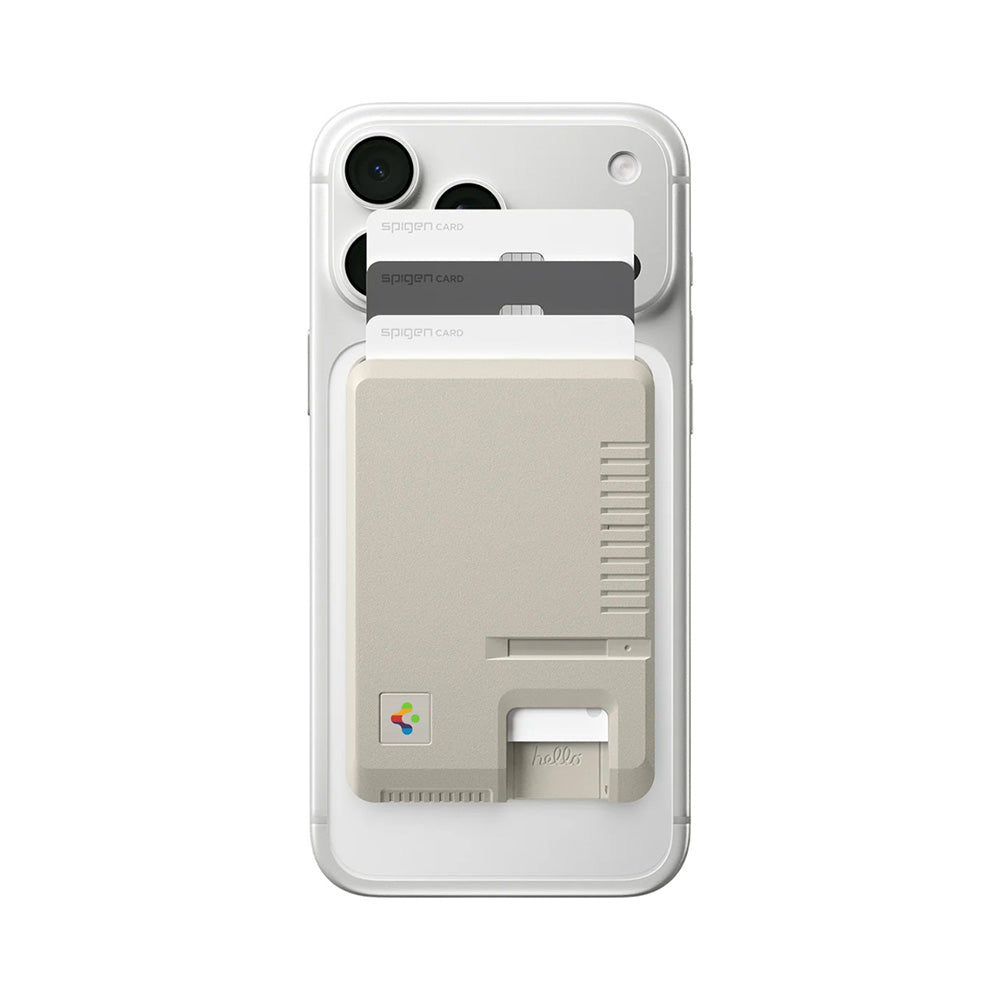 MagSafe plånbok, Spigen, Classic LS, Beige AFA10949
