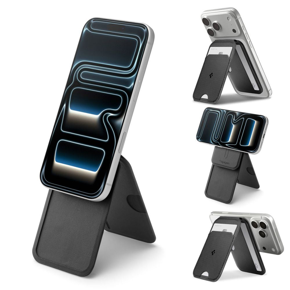 MagSafe-plånbok, Spigen, Slim Fold Tripod S314-2, Svart AFA10406