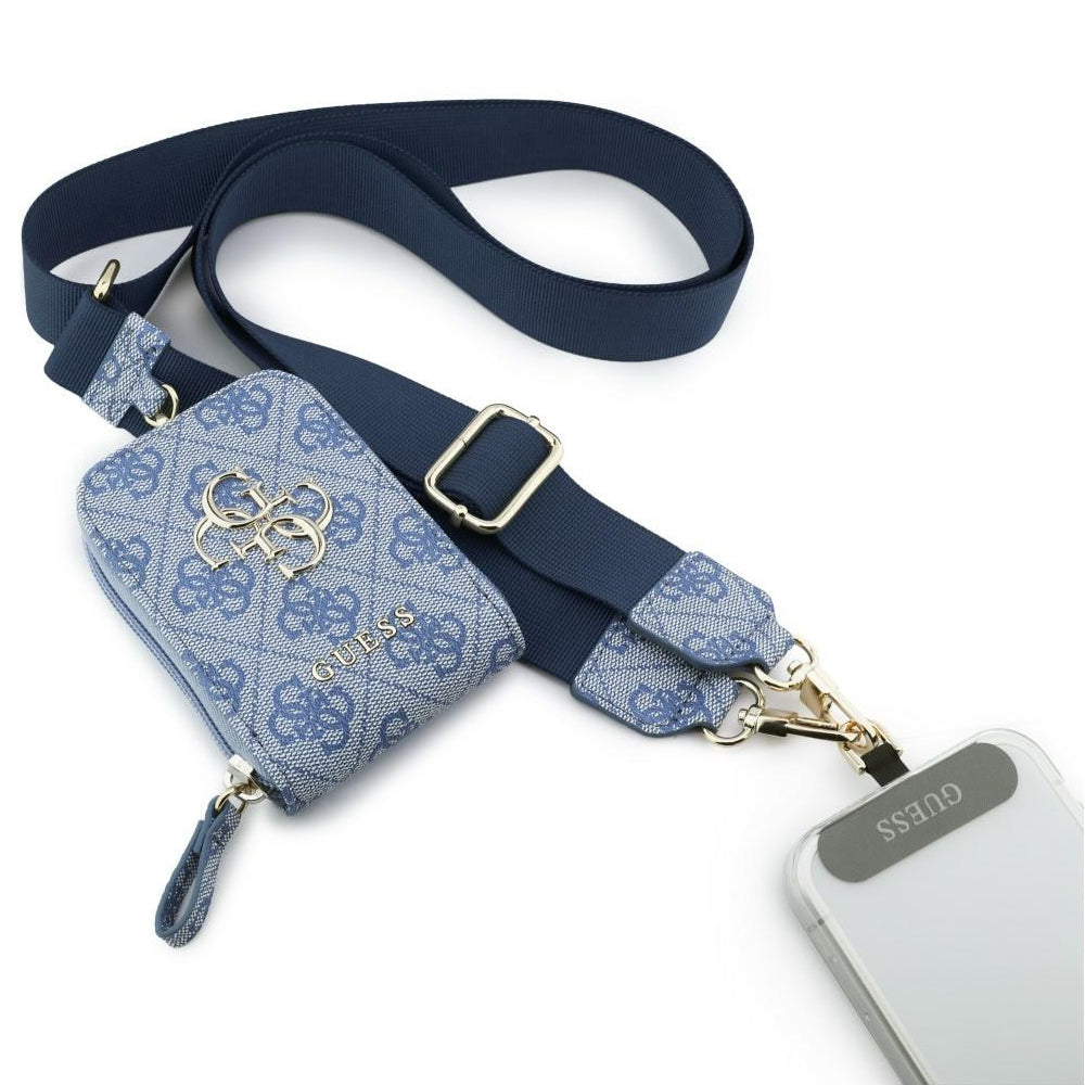 Plånbok och Telefonlanyard Guess 4G Metal Logo, Blå