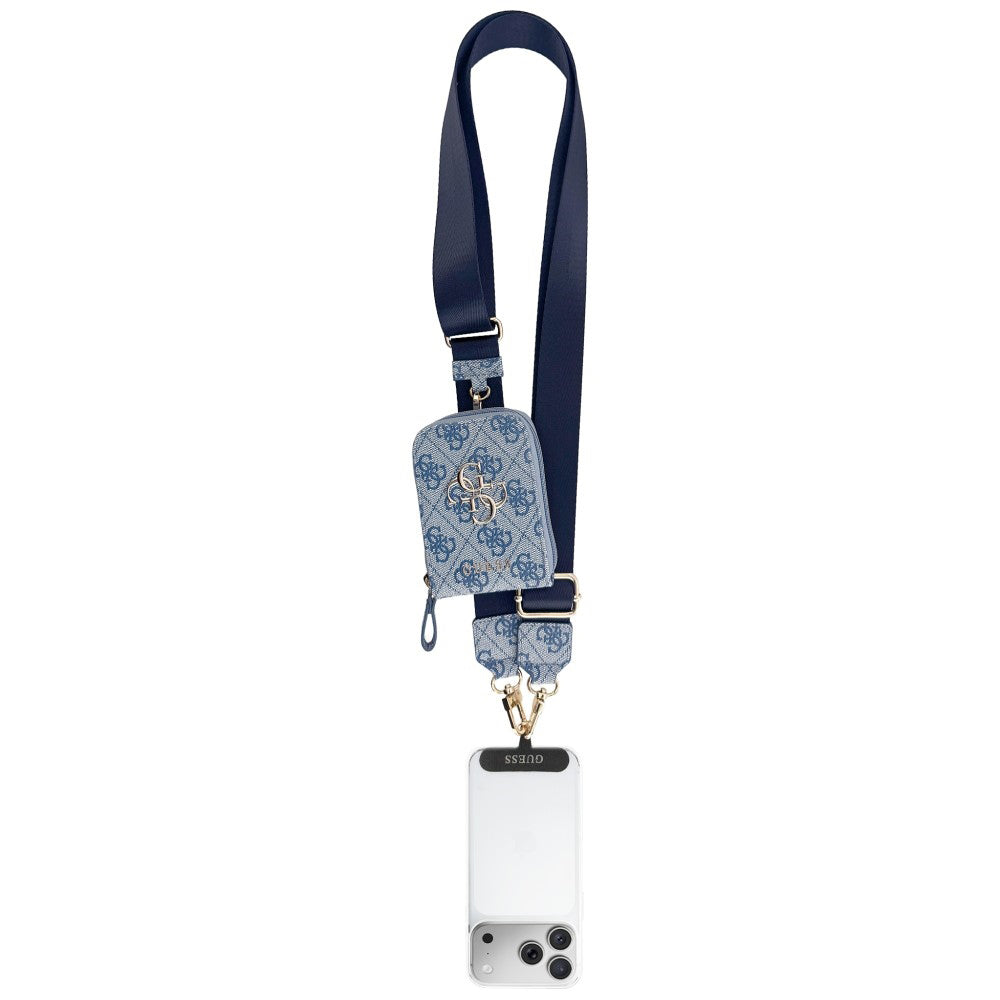 Plånbok och Telefonlanyard Guess 4G Metal Logo, Blå