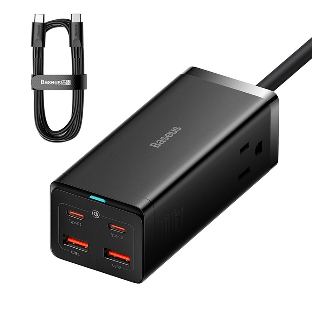 Baseus PowerCombo US förlängningssladd, 1 x uttag, Svart PSZM000201
