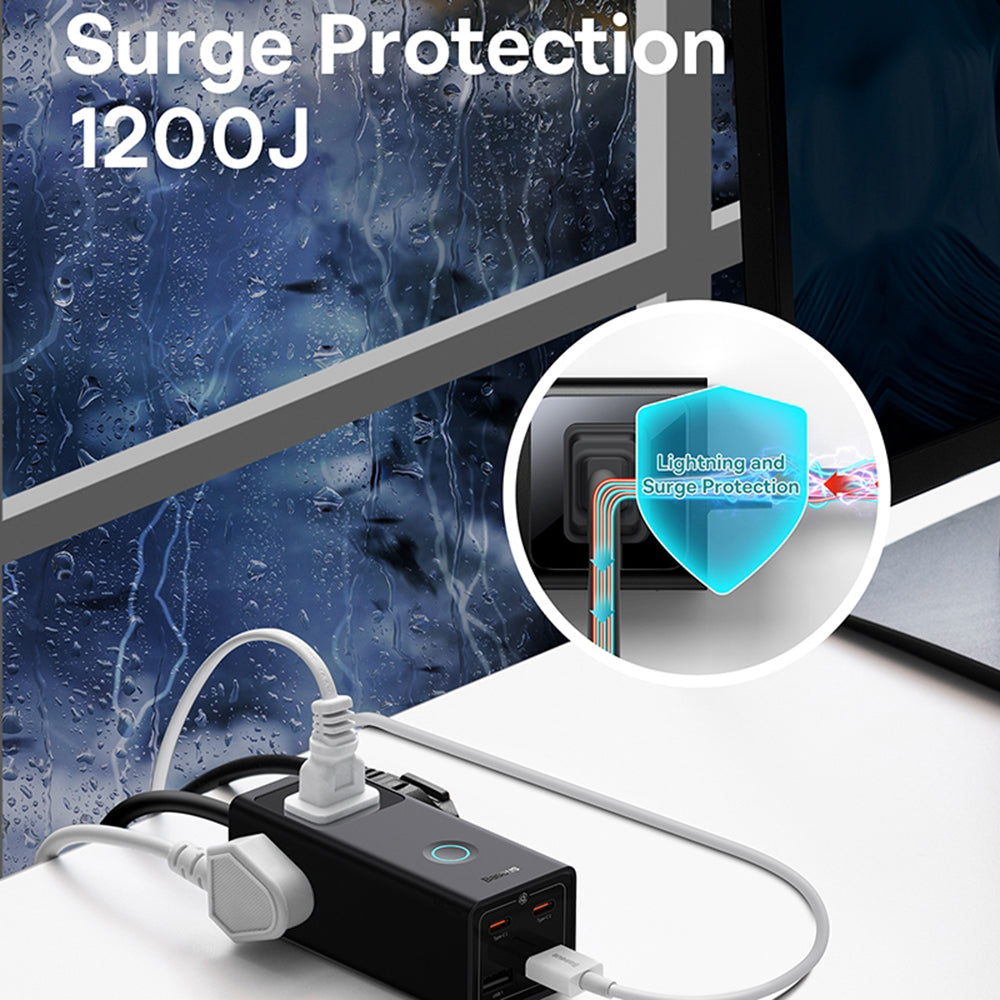 Förlängningssladd Baseus PowerCombo US, 3 x Uttag, Svart PSLA020101