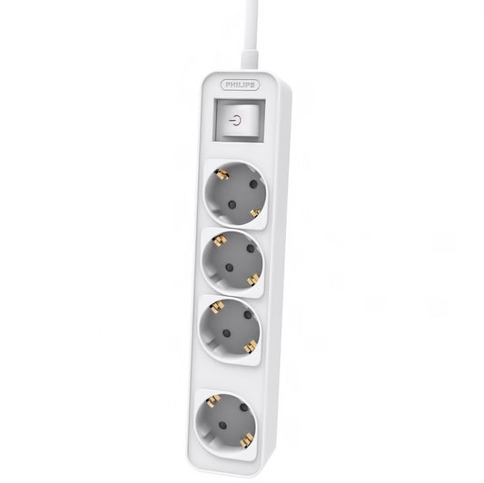 Förlängningssladd Philips, 4 x Schuko, 1,5 m, vit CHP2144W/60