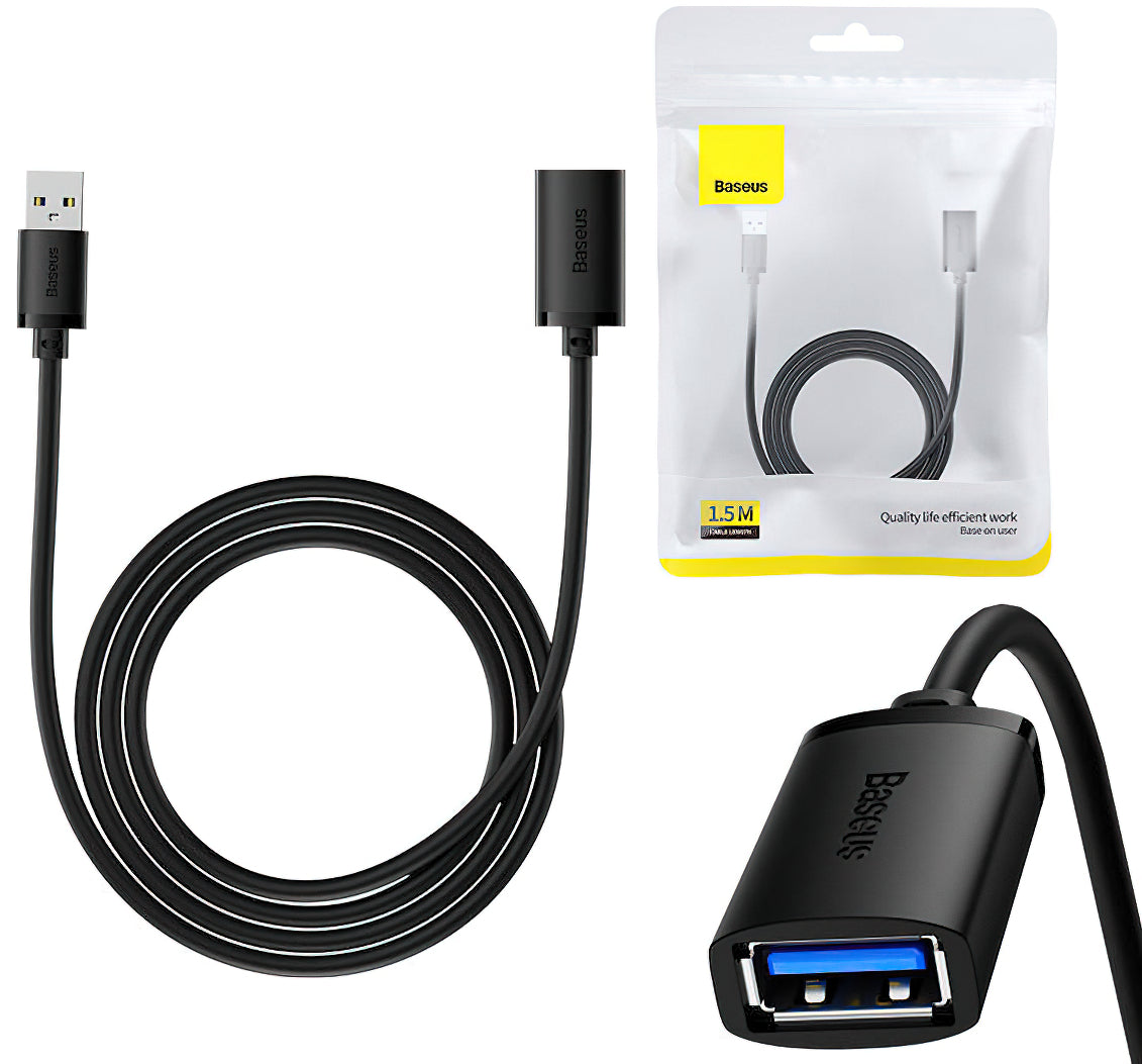 USB 3.0-förlängningskabel Baseus AirJoy Series, 1.5m, Svart B00631103111-02