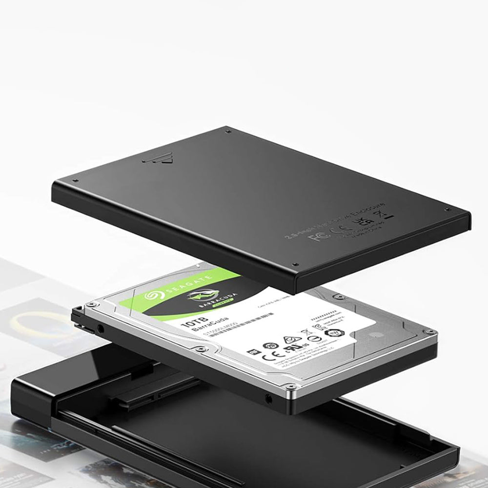 Rack UGREEN US221 (50743) för HDD / SSD SATA 2.5 tum, USB-C, Svart