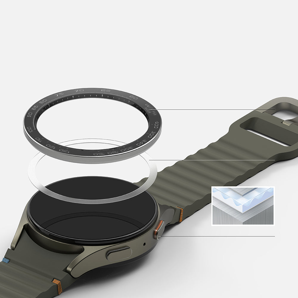 Ringke Premium Styling Skyddram för Samsung Galaxy Watch7 44mm, Modell 1, Svart