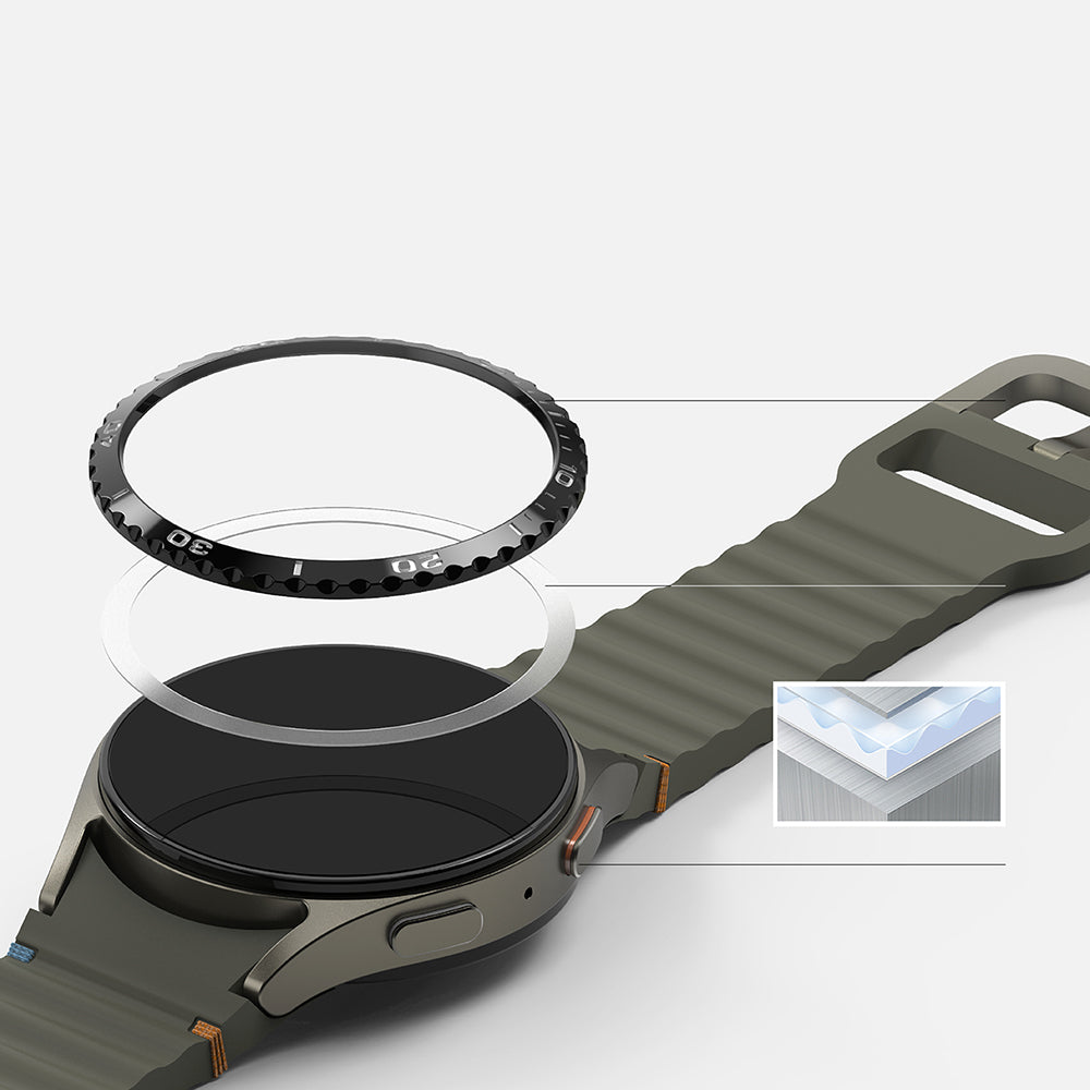 Ringke Styling Skydd Ram för Samsung Galaxy Watch7 40mm, Modell 6, Svart