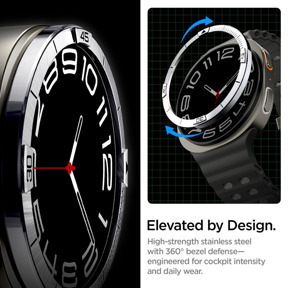 Skyddram Spigen Tune Pilot för Samsung Galaxy Watch8 44mm, Silver ACS10009
