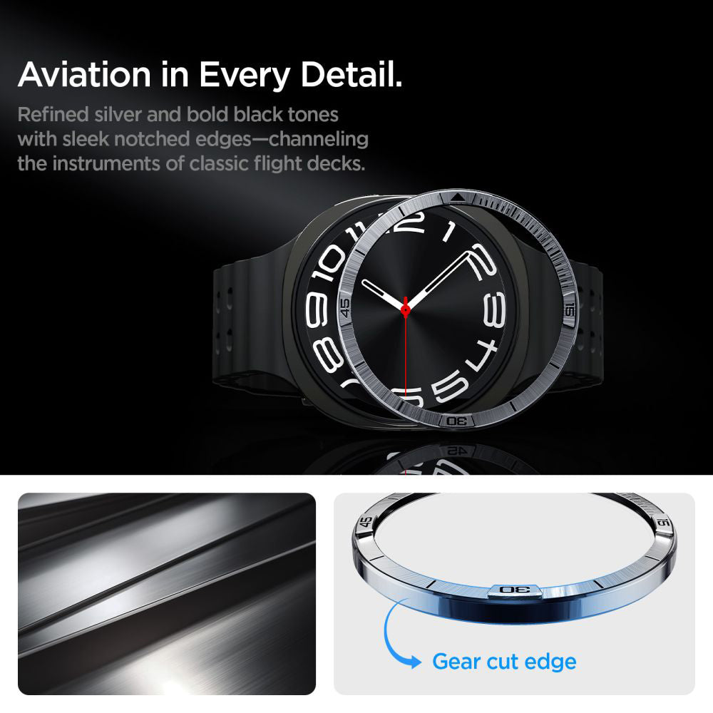 Skyddram Spigen Tune Pilot för Samsung Galaxy Watch8 44mm, Silver ACS10009
