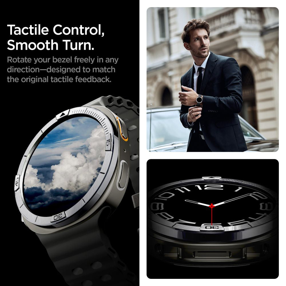 Skyddram Spigen Tune Pilot för Samsung Galaxy Watch8 44mm, Silver ACS10009