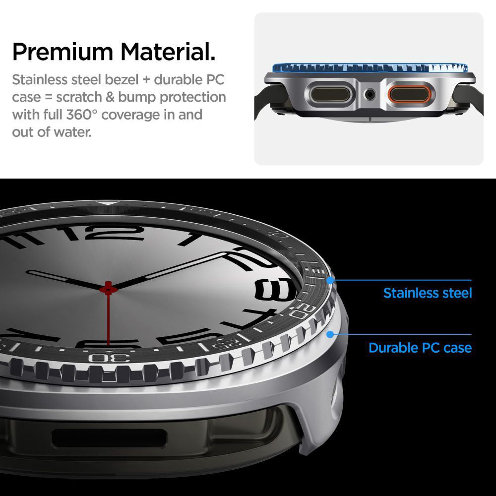 Spigen Tune Pro Diver skyddsram för Samsung Galaxy Watch8 44mm, Svart