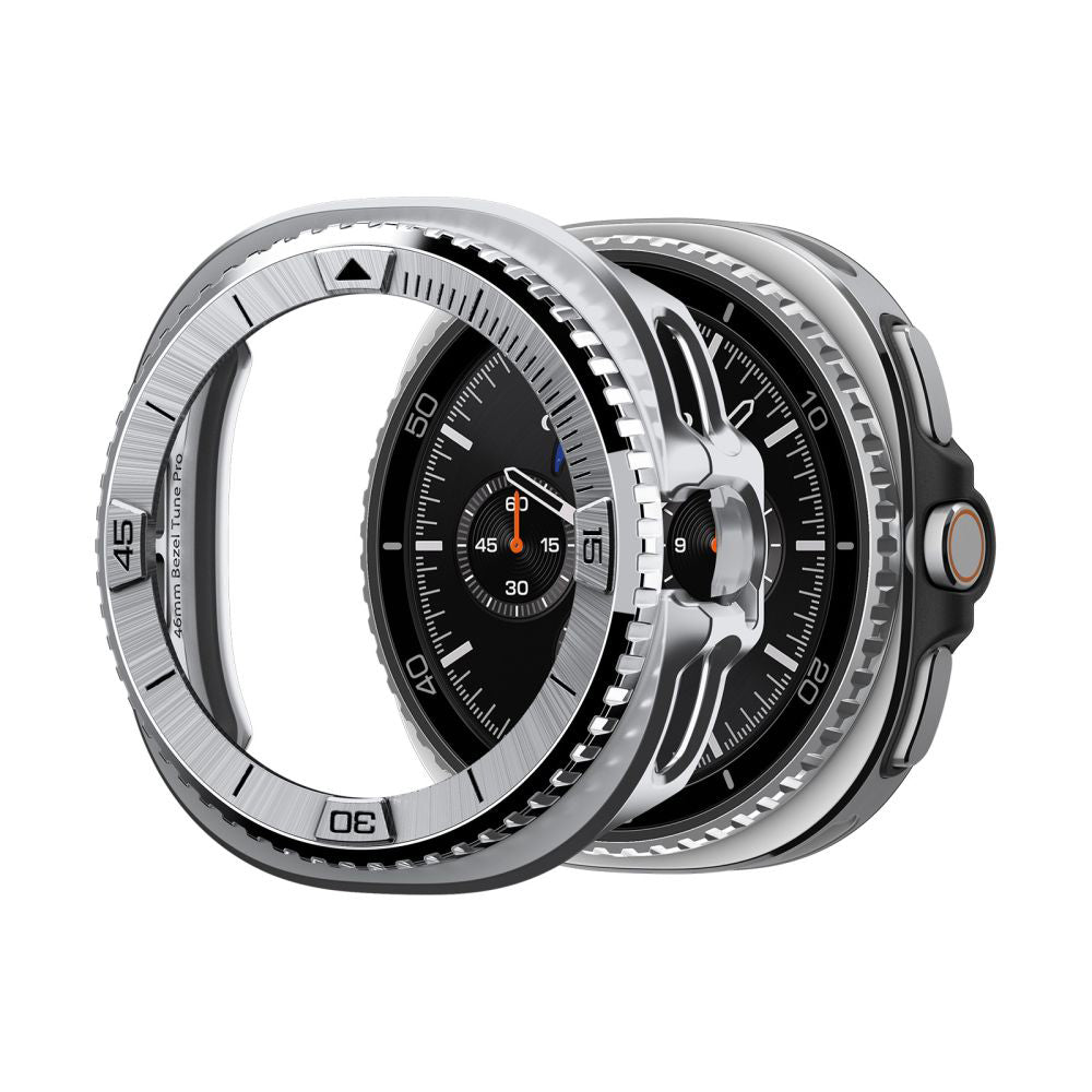 Spigen Tune Pro Pilot skyddsram för Samsung Galaxy Watch8 Classic, Silver ACS10017