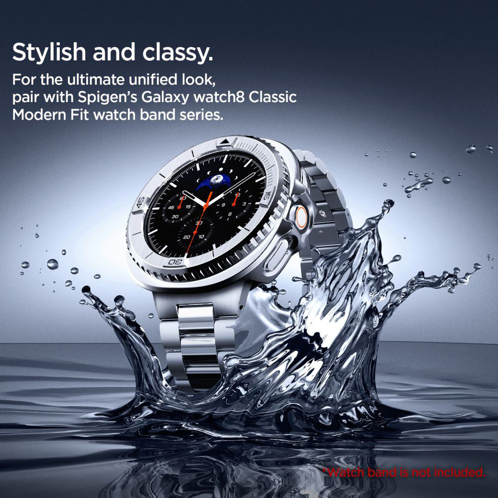 Spigen Tune Pro Pilot skyddsram för Samsung Galaxy Watch8 Classic, Silver ACS10017