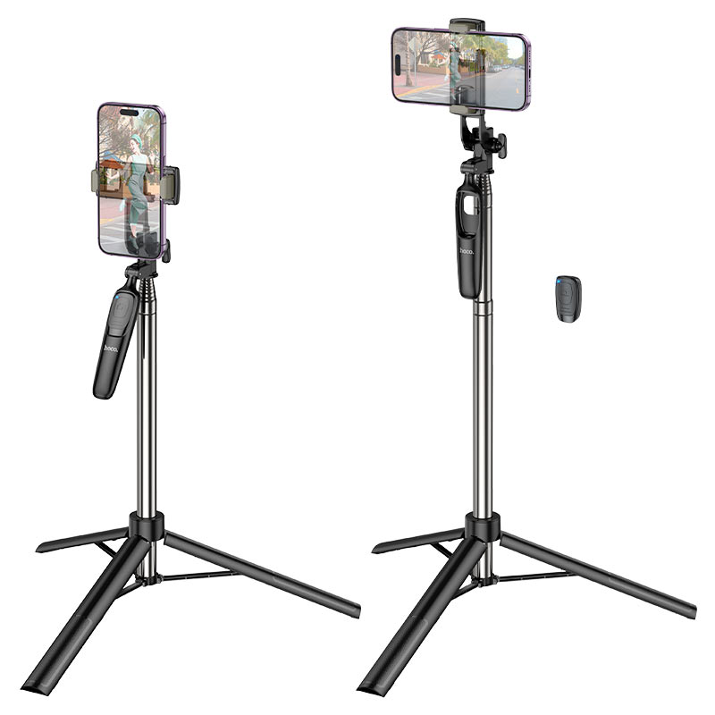 Selfie Stick Bluetooth HOCO K19 Soul Live Broadcast, universal, svart
