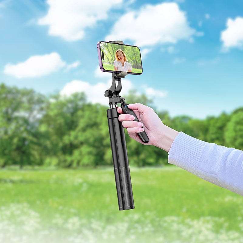 Selfie Stick Bluetooth HOCO K19 Soul Live Broadcast, universal, svart