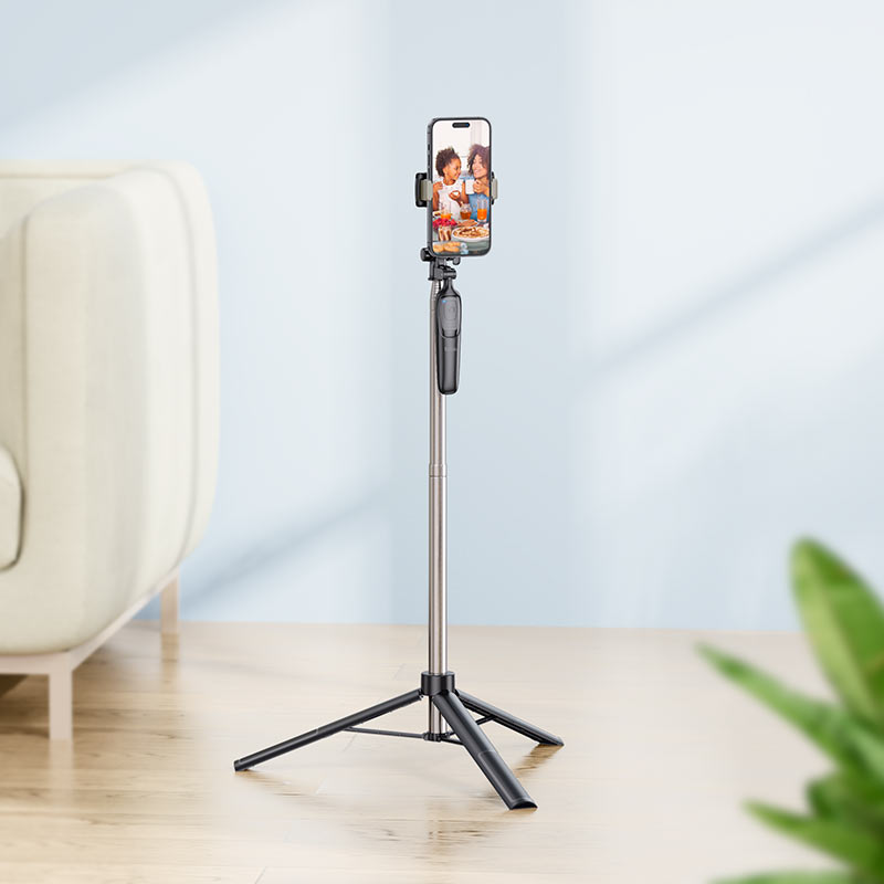 Selfie Stick Bluetooth HOCO K19 Soul Live Broadcast, universal, svart