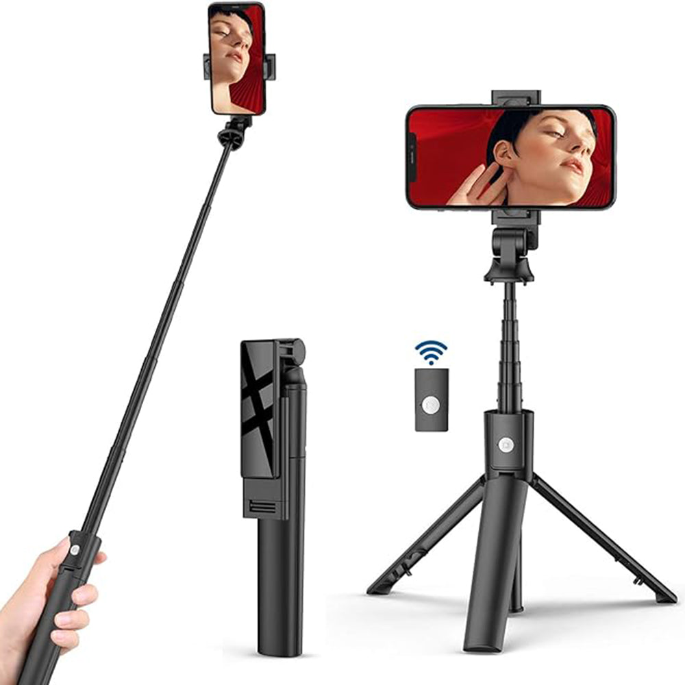 Selfie Stick Bluetooth Techsuit K22, Universal, Svart
